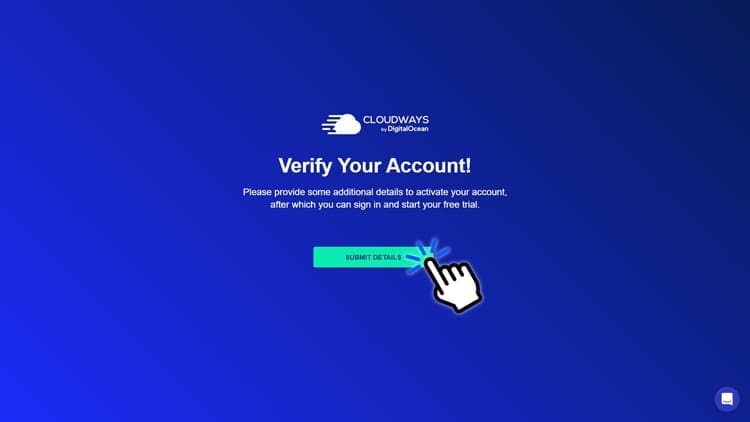 Cloudways account verification
